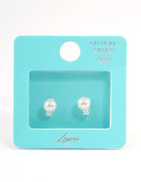 Sterling Silver Pearl Stud Earrings - link has visual effect only