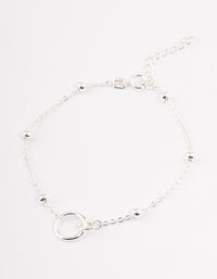 Sterling Silver Linked Circle Bracelet - link has visual effect only