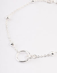 Sterling Silver Linked Circle Bracelet - link has visual effect only