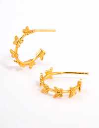 Gold Plated Sterling Silver Multi Butterfly Hoop Earrings - link has visual effect only