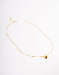 Gold Plated Sterling Silver Puffed Heart Necklace - link has visual effect only