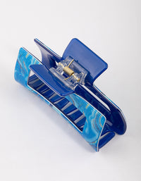 Blue Acrylic Marble Hair Claw Clip - link has visual effect only