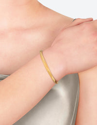 Waterproof Gold Plated Stainless Steel Subtle Twist Cuff Bracelet - link has visual effect only