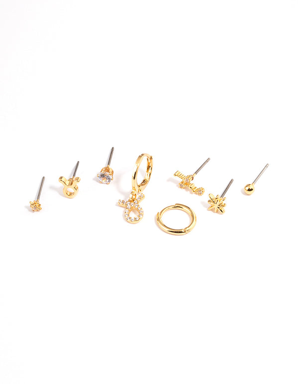 Gold Plated Taurus Star Sign Ear Stackers