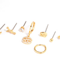 Gold Plated Cancer Star Sign Ear Stackers - link has visual effect only