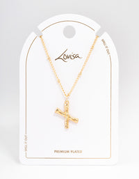 Letter 'X' Gold Plated Bamboo Initial Necklace - link has visual effect only