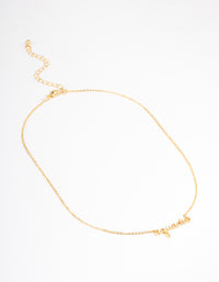 Gold Plated Aquarius Script Pendant Necklace - link has visual effect only