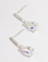 Sterling Silver Teardrop Cubic Zirconia Earrings - link has visual effect only