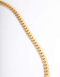 Waterproof Gold Plated Stainless Steel Heart FOB Flat Chain Necklace - link has visual effect only