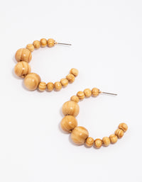 Wood Multi Ball Hoop Earrings - link has visual effect only