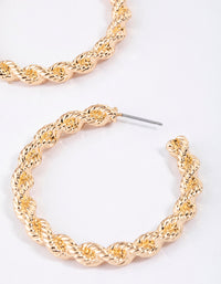 Gold Rope Twisted Hoop Earrings - link has visual effect only