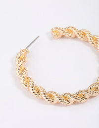 Gold Rope Twisted Hoop Earrings - link has visual effect only