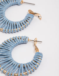 Gold Wrapped Threaded Hoop Earrings - link has visual effect only