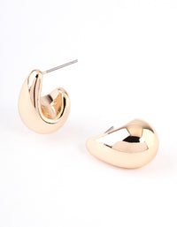 Gold Pear Huggie Hoop Earrings - link has visual effect only