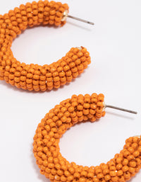 Gold Seed Beaded Hoop Earrings - link has visual effect only