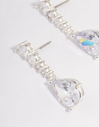 Silver Plated Cubic Zirconia Gradual Drop Earrings - link has visual effect only