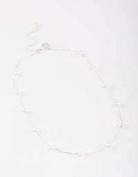 Silver Plated Freshwater Pearl Dotted Fine Necklace - link has visual effect only