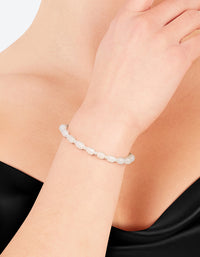 Silver Plated Freshwater Pearl Ball Toggle Bracelet - link has visual effect only