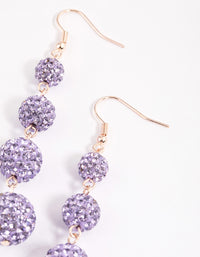 Rose Gold Triple Ball Drop Earrings - link has visual effect only