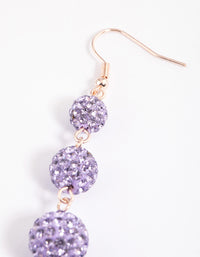 Rose Gold Triple Ball Drop Earrings - link has visual effect only