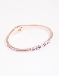 Rose Gold Circle Diamante Hang Cuff Bangle - link has visual effect only