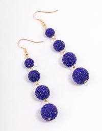 Blue Triple Ball Drop Earrings - link has visual effect only