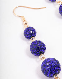 Blue Triple Ball Drop Earrings - link has visual effect only