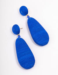 Blue People Threaded Wrap Drop Earrings - link has visual effect only