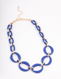 Gold Mixed Oval Link Necklace - link has visual effect only