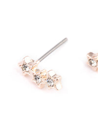 Rose Gold Star Crawler Stud Earrings - link has visual effect only