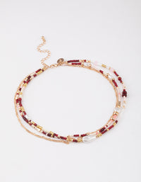 Gold Bead & Pearl Choker Pack - link has visual effect only