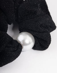 Black Fabric Hair Scrunchie - link has visual effect only