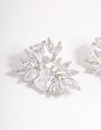 Silver Statement Cluster Earrings - link has visual effect only