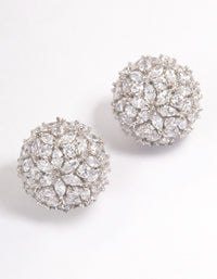 Silver Dome Sparkle Earrings - link has visual effect only