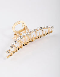 Gold Curve Pearl & Diamante Claw Clip - link has visual effect only