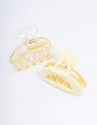 Plastic Yellow Half Moon Claw Clip Pack - link has visual effect only