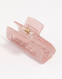 Plastic Pink Glitter Claw Clip - link has visual effect only