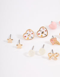 Pastel Heart & Ice Cream Earrings 8-Pack - link has visual effect only