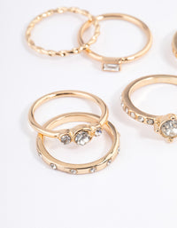 Gold Crystal Halo Diamante Ring 8-Pack - link has visual effect only