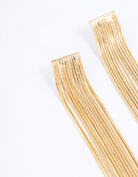 Gold Plated Box Chain Waterfall Drop Earrings - link has visual effect only