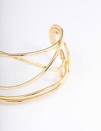 Gold Plated Organic Wire Cuff Bangle - link has visual effect only