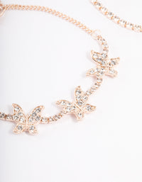 Rose Gold Diamante & Butterfly Bracelet Pack - link has visual effect only