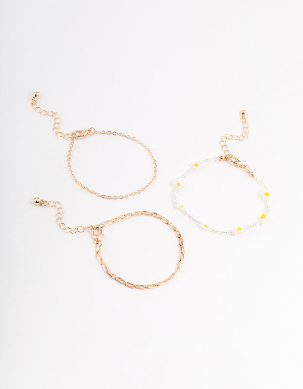 Gold Daisy Bracelet Pack