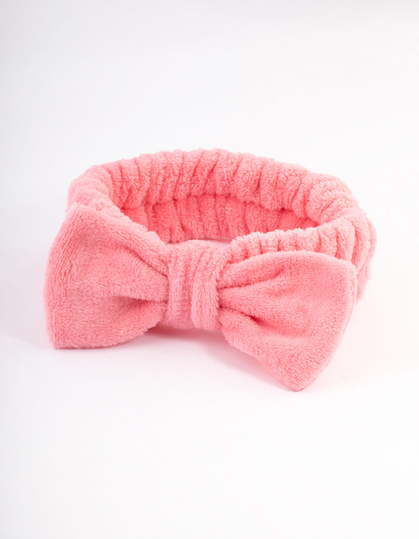 Pink Bow Fluffy Headband