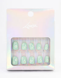 Tweens Mint Daisy Press On Nails - link has visual effect only