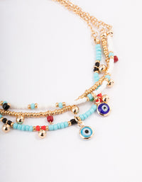 Gold Boho Evil Eye Anklet Pack - link has visual effect only