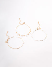 Gold Station Pearl & Diamante Anklet Pack - link has visual effect only