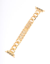 Gold Metal Chain Watch Band 42/44/45mm - link has visual effect only