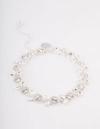 Silver Diamante Flower Bracelet - link has visual effect only