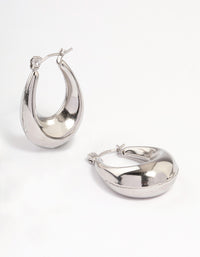 Surgical Steel Wide Oval Hoop Earrings - link has visual effect only